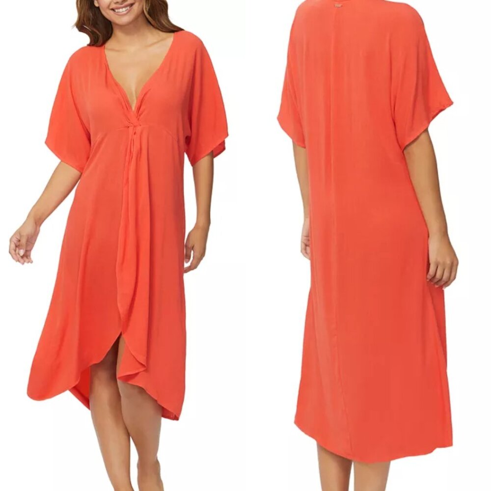 Raisins Juniors' Paradise Twist-Front Cover-Up Dress NWT Sz L